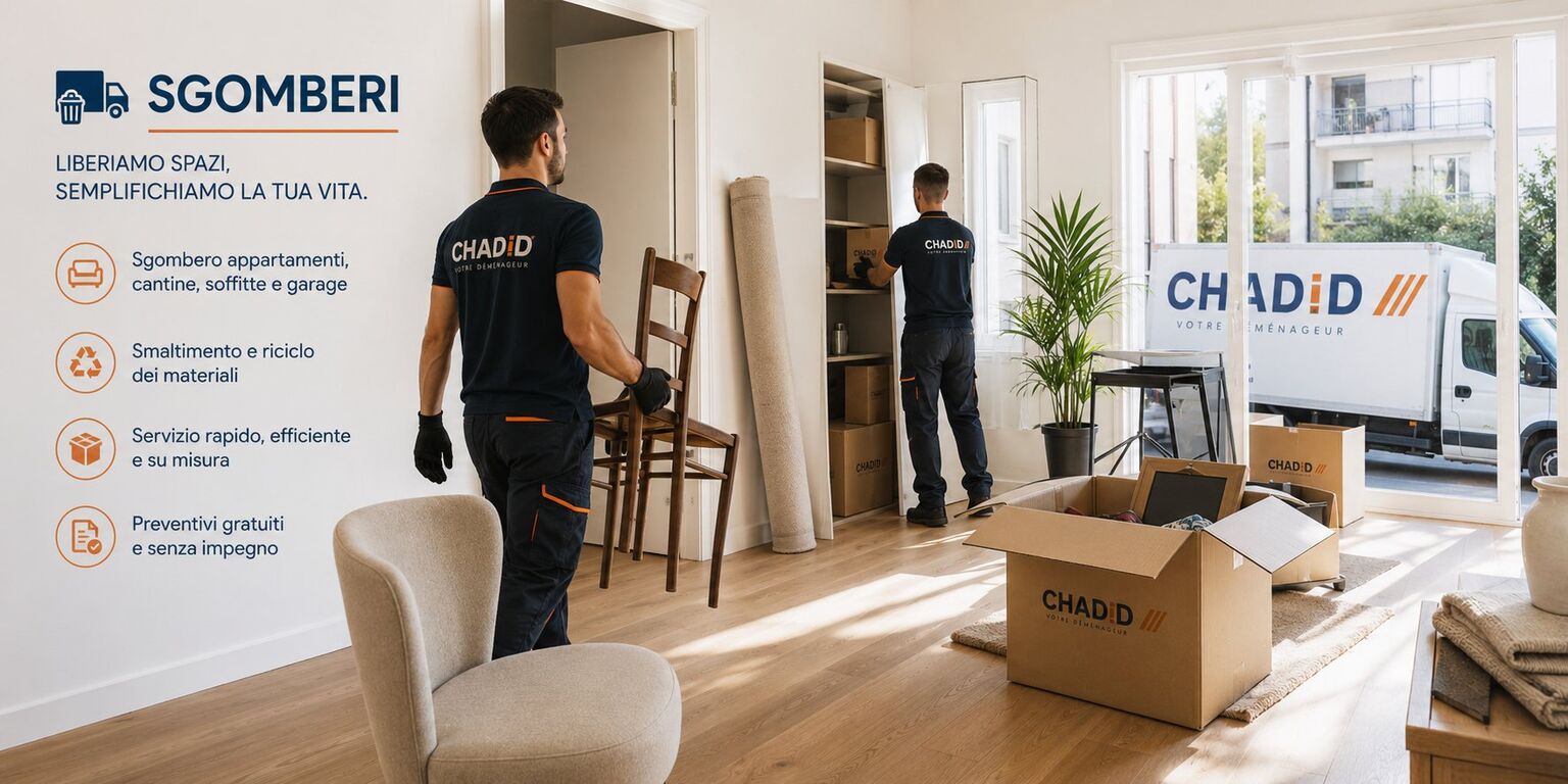 Sgombero appartamento a Cascina Pisa con operai Chadid in uniforme
